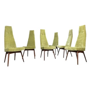 6 Green High Back 2051 C Dining Chairs by Adrian Pearsall for Craft Associates For Sale