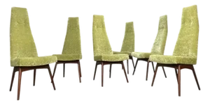 6 Green High Back 2051 C Dining Chairs by Adrian Pearsall for Craft Associates