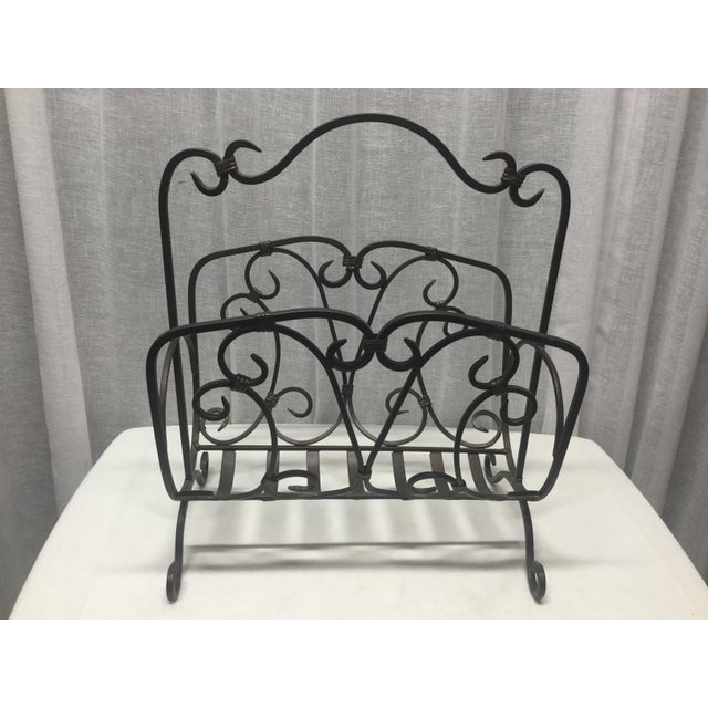 Vintage French Style Wrought Iron Magazine Rack Chairish