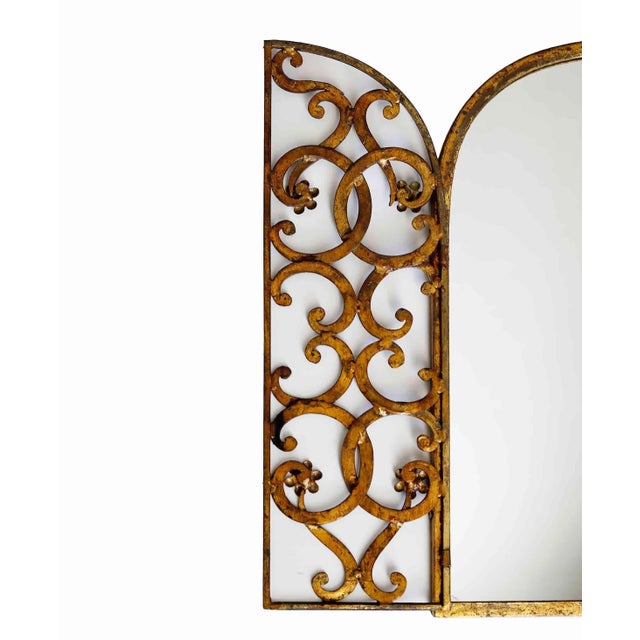 Mid 20th Century Italian Iron Mirror - Gilt Wrought Iron For Sale - Image 5 of 13
