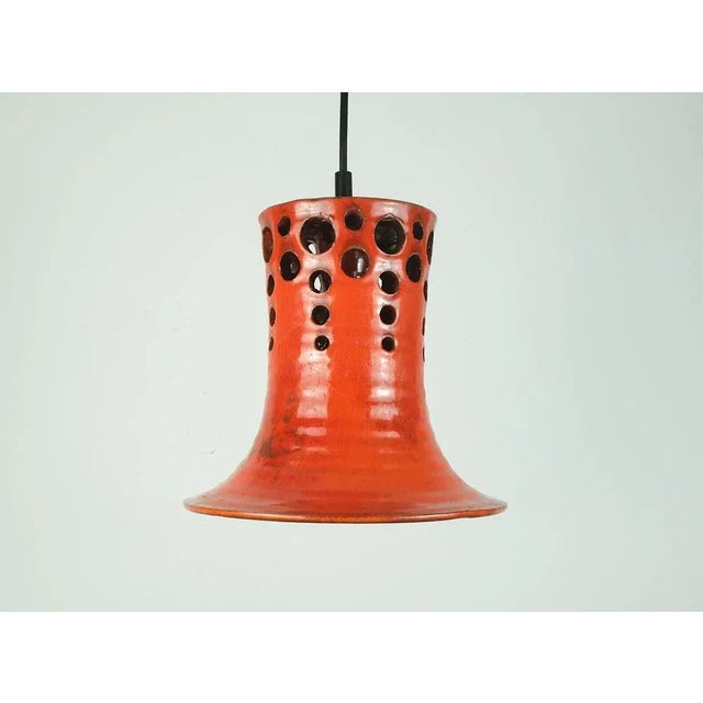 Mid-Century Pendant Light with Orange Ceramic Shade, 1970s For Sale - Image 11 of 11