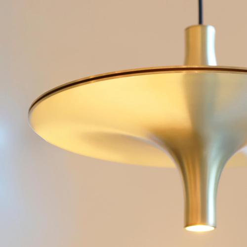 Slim Gold Plated Pendant Light by MUG For Sale - Image 4 of 7