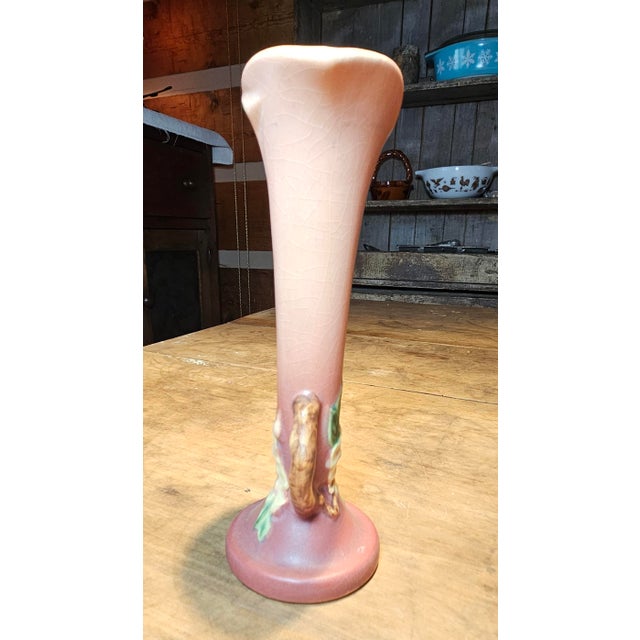 1940s Roseville Apple Blossom Bud Vase For Sale - Image 5 of 10