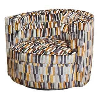 Made to Order Swivel Chair in Striker Copper For Sale