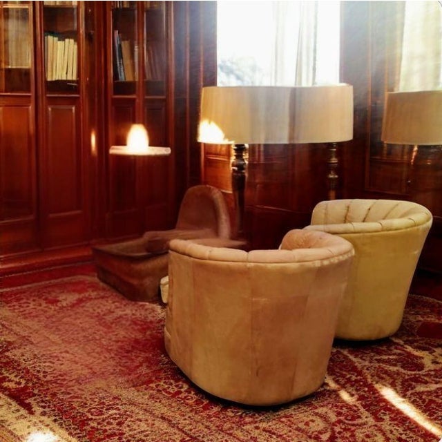 Pair of Swivel Barrel Full Grain Leather Chairs by Expressions Furniture For Sale In Raleigh - Image 6 of 8