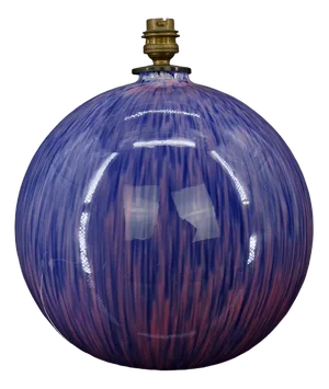 Art Deco Purple Enamel Ceramic Ball Lamp, 1920s