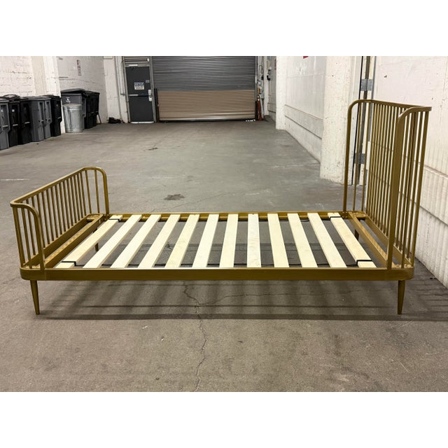2020s Crate & Barrel Wembley Kids Twin Antique Brass Bed For Sale - Image 5 of 12