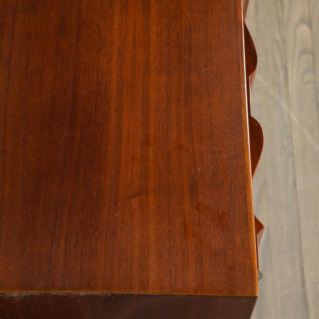 Mid-Century Fluted Walnut Sideboard W/ Sculptural Brass Pulls by Tommi Parzinger For Sale - Image 10 of 18