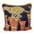 Vintage Salvatore Ferragamo Silk Leopard & Egyptian Motif Pillow For Sale