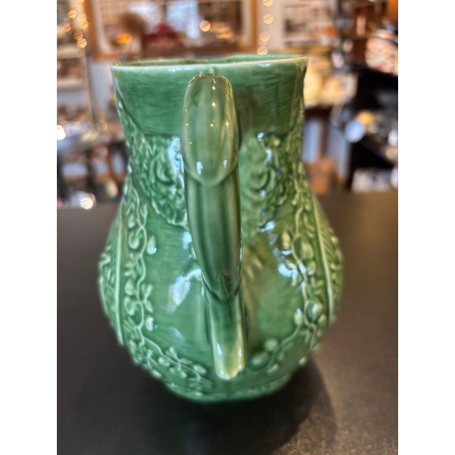 Ceramic 1990s Bordallo Pinheiro Green Bunny Rabbit Pitcher For Sale - Image 7 of 7