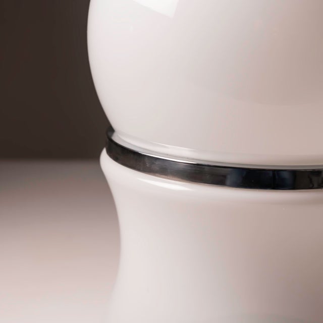 Italian White Opaline Glass Table Lamp by Goffredo Reggiani, 1960s, in Very Good conditions. Designed 1960 to 1969 I have...