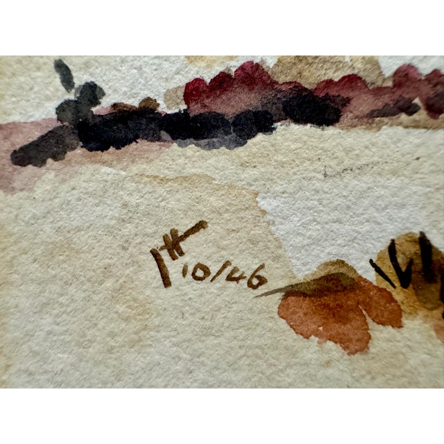 1940s Henry Emil Salloch Original Watercolor on Paper Big Meadows With Old Rag Mountain. 1946. For Sale - Image 5 of 7