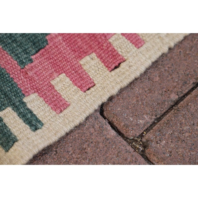 1960s Tribal Orange Hand Knotted Kilim Rug For Sale - Image 4 of 8