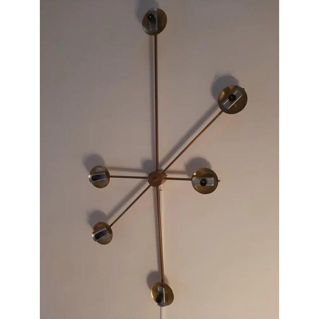 Wall Lamp Model Six Runes Polished Brass in the style of Angel Lelii for Arredoluce For Sale - Image 11 of 11