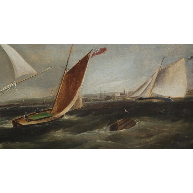 Oncoming Storm Unknown Artist Size: 26 in. x 30 in. Framed size: 28 x 31.5 inches Oil on Canvas