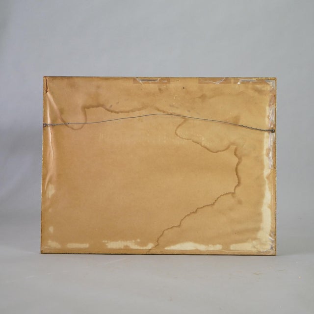 Antique French PE Felix Colored Lithograph of a Nude Playing Cards with a Monkey For Sale - Image 9 of 9