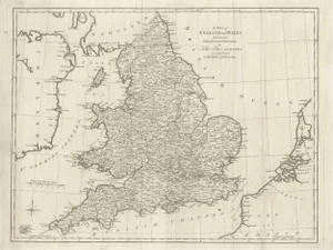 Large Antique Map of England and Wales