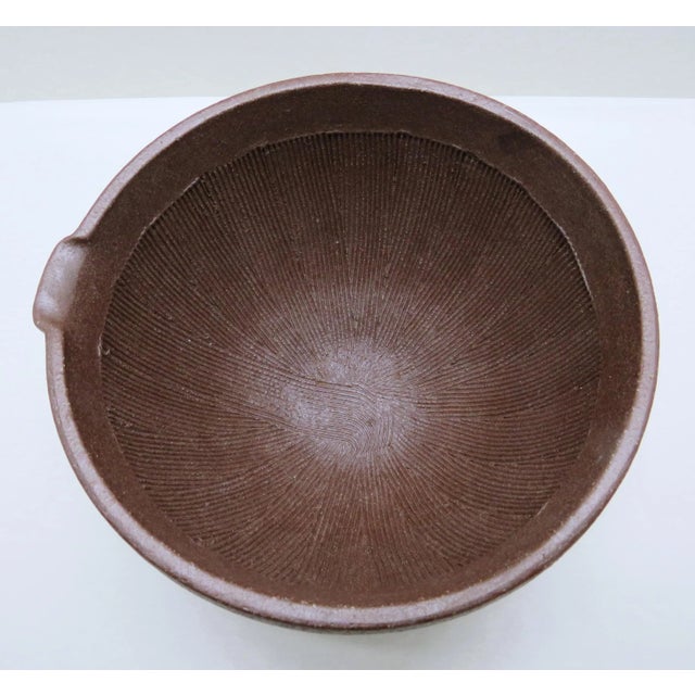 Japanese Japanese Mauve Stoneware Bowl For Sale - Image 3 of 6