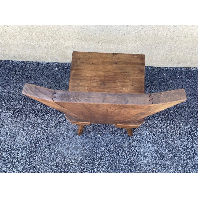 Brutalist Oak Chalet Chairs in the Style of Pierre Chapo, 1960s, Set of 2 For Sale - Image 4 of 5