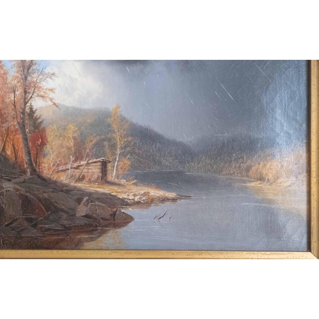 19th Century Hudson River School Painting of Adirondack Lake by William Richardson Tyler For Sale - Image 9 of 18