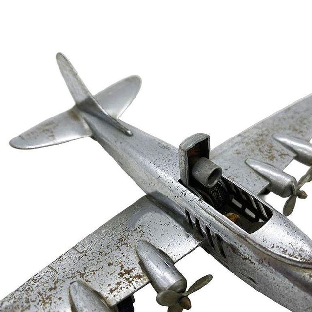 Metal 1940s Mid Century Chrome B-29 Superfortress Airplane Table Lighter by Hamilton For Sale - Image 7 of 8