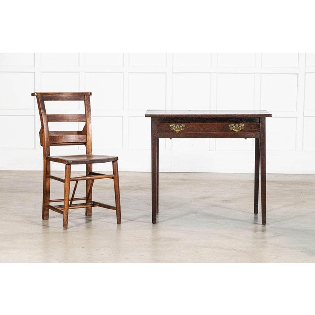 Wood Georgian English Oak Side Table, 1790 For Sale - Image 7 of 13