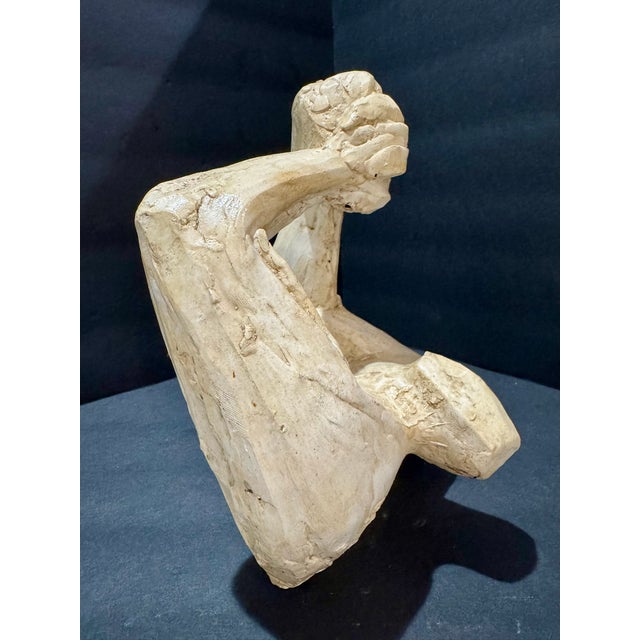 1960s Larry Mohr Painted Plaster Abstract Powerful Man Arms Sculpture Signed From Artist Estate For Sale - Image 4 of 7