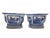 Chinoiserie Contemporary Large Chinoiserie Blue & White Botanical Jardinieres - A Pair For Sale - Image 3 of 5