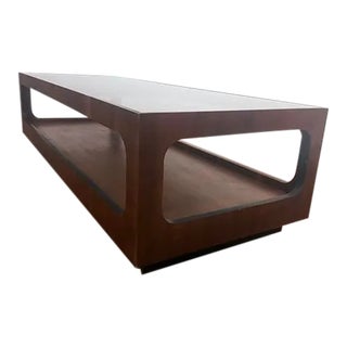 1970s Mid-Century Modern Lane Smoked Glass Top Coffee Table For Sale