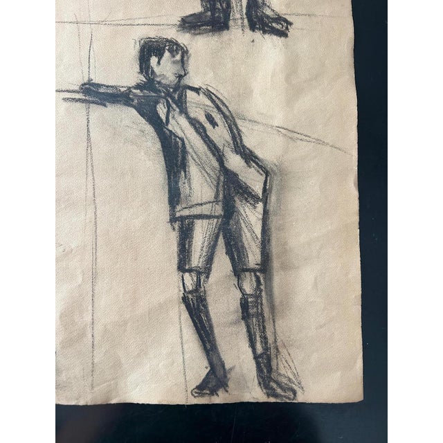 Unknow, Untitled, 1924, Charcoal on Paper, Set of 3 For Sale - Image 6 of 17