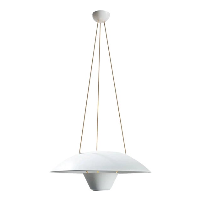 Michel Mortier M4 Suspension Lamp in White for Disderot For Sale