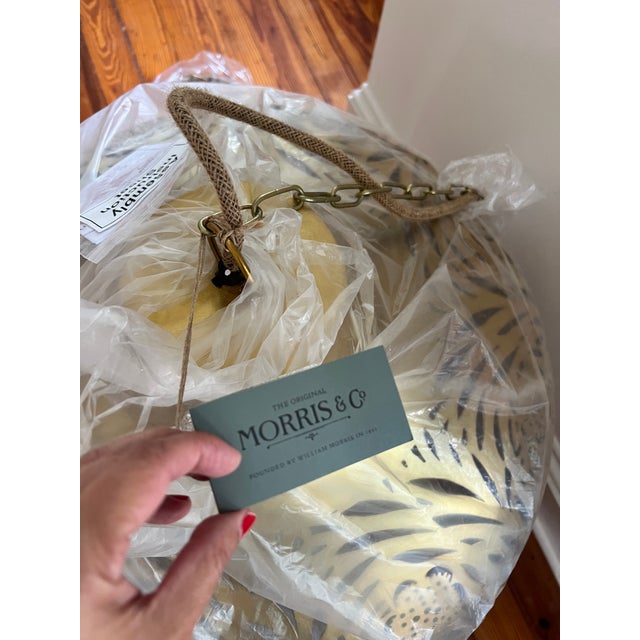 Morris & Co Marigold Brass Chandelier Pendant For Sale - Image 12 of 13