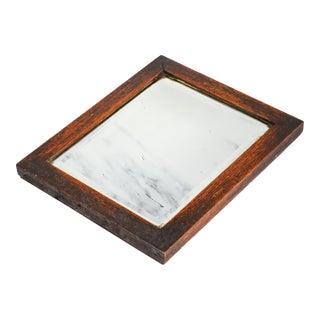 Wonderful Small Antique Wood Frame Beveled Wall Mirror Home Decor For Sale
