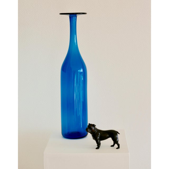 1960s High Deep Blue Vase in Hand-Blown Glass, Italy, 1960s For Sale - Image 5 of 6