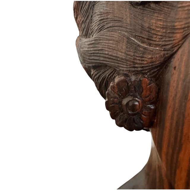 1960s Mid 20th Century Balinese Macassar Ebony Bust For Sale - Image 5 of 12