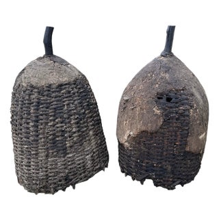 Pair of Eastern European Bee Skep For Sale