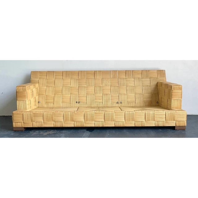 Vintage Donghia “Block Island” Woven Rattan Sofa For Sale - Image 12 of 13