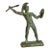 Iron and Verdigris Greek Warrior Figurine With Attic Helmet Spear and Shield For Sale