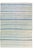 Modern Moroccan Style Handmade Stripe Pattern Ivory and Blue Wool Rug For Sale