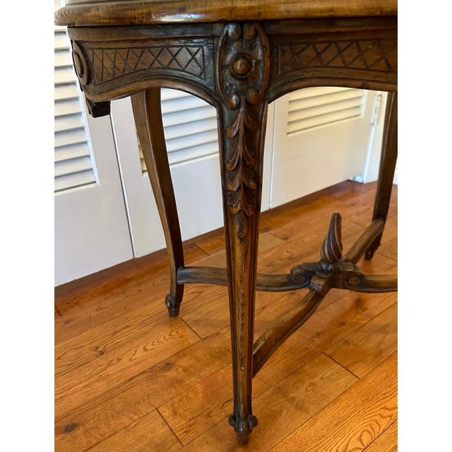 Wood Antique French Louis XV Marble Side Table ~ Ornately Carved Wood For Sale - Image 7 of 18