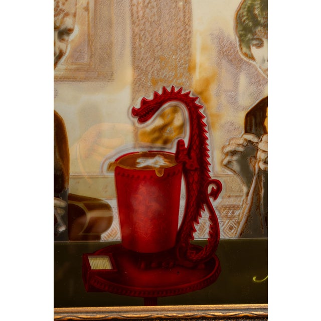 Red Antique Dragon Smokers Lighted Advertising Sign For Sale - Image 8 of 10