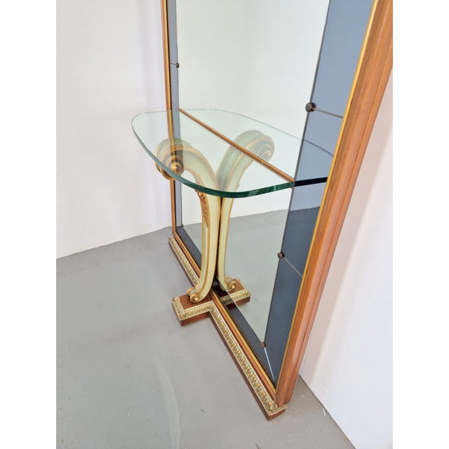 Vintage Floor Mirror with Console Table from Cristal Art, Italy, 1960s For Sale - Image 6 of 18