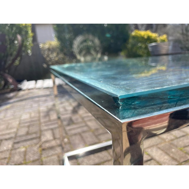 Modern 1970s Modern Metal and Glass Coffee Table For Sale - Image 3 of 9