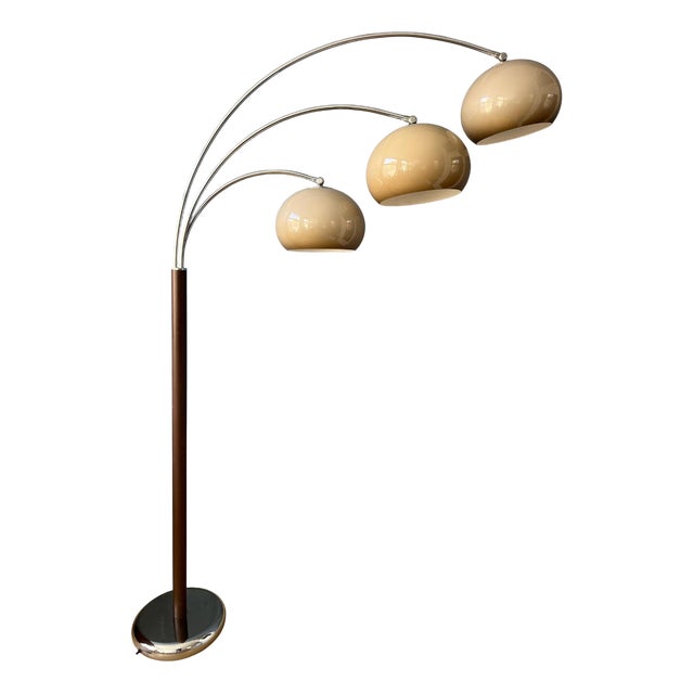 Vintage Space Age Mushroom Triple Arc Floor Lamp from Dijkstra For Sale