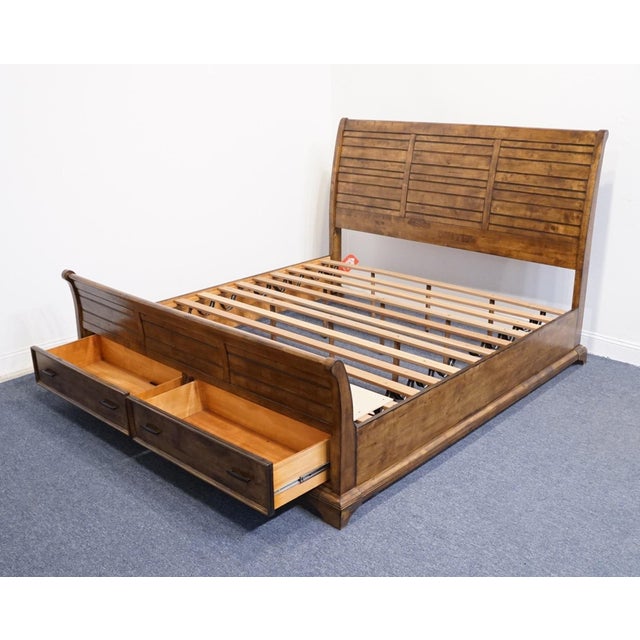 Brown Coaster Furniture Elk Grove Collection Rustic Farmhouse King Size Bed W. Storage Drawers - Vintage Bourbon Finish 203891 For Sale - Image 8 of 14