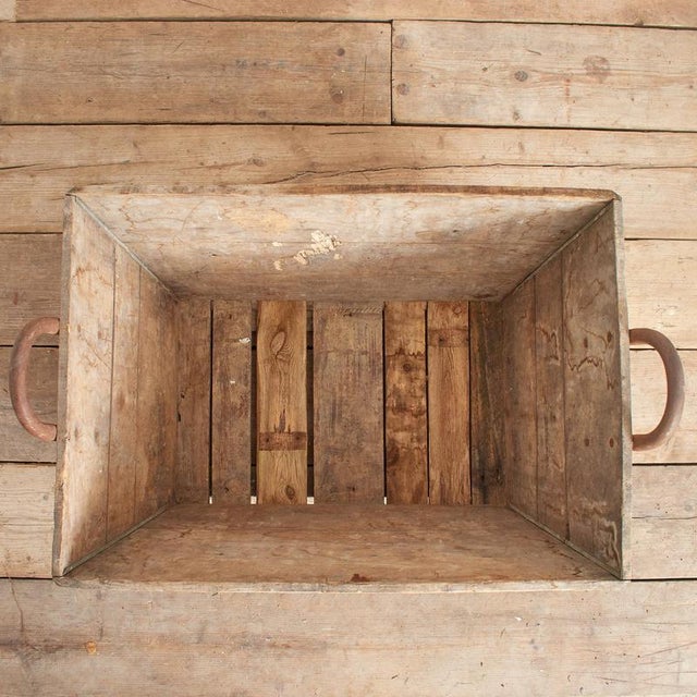 Wood Antique French Champagne Wooden Harvest Crate, 1950s For Sale - Image 7 of 9