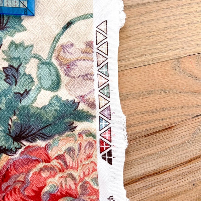 Brunschwig & Fils Vintage Brunschwig & Fils "Uppark Poppies" Fabric 10 Yards Floral Matelasse 1980 For Sale - Image 4 of 7