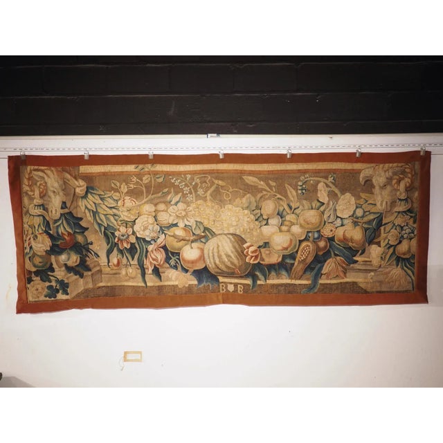 Early 18th Century Brabant Brussels Tapestry Fragment With Swag and Rams Heads For Sale - Image 13 of 13