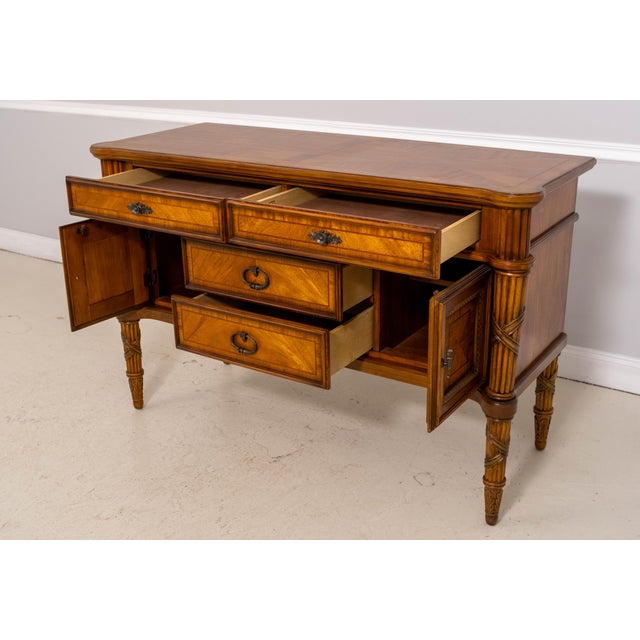 French French Louis XVI Style Walnut Finish Sideboard For Sale - Image 3 of 18