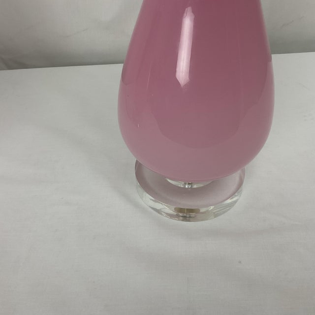 Mid-Century Modern Vintage Murano Glass Lamps With Lucite Bases For Sale - Image 3 of 7